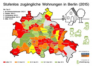 Infografik: Berlin-Karte mit stufenlosen Wohnungen nach Bezirk